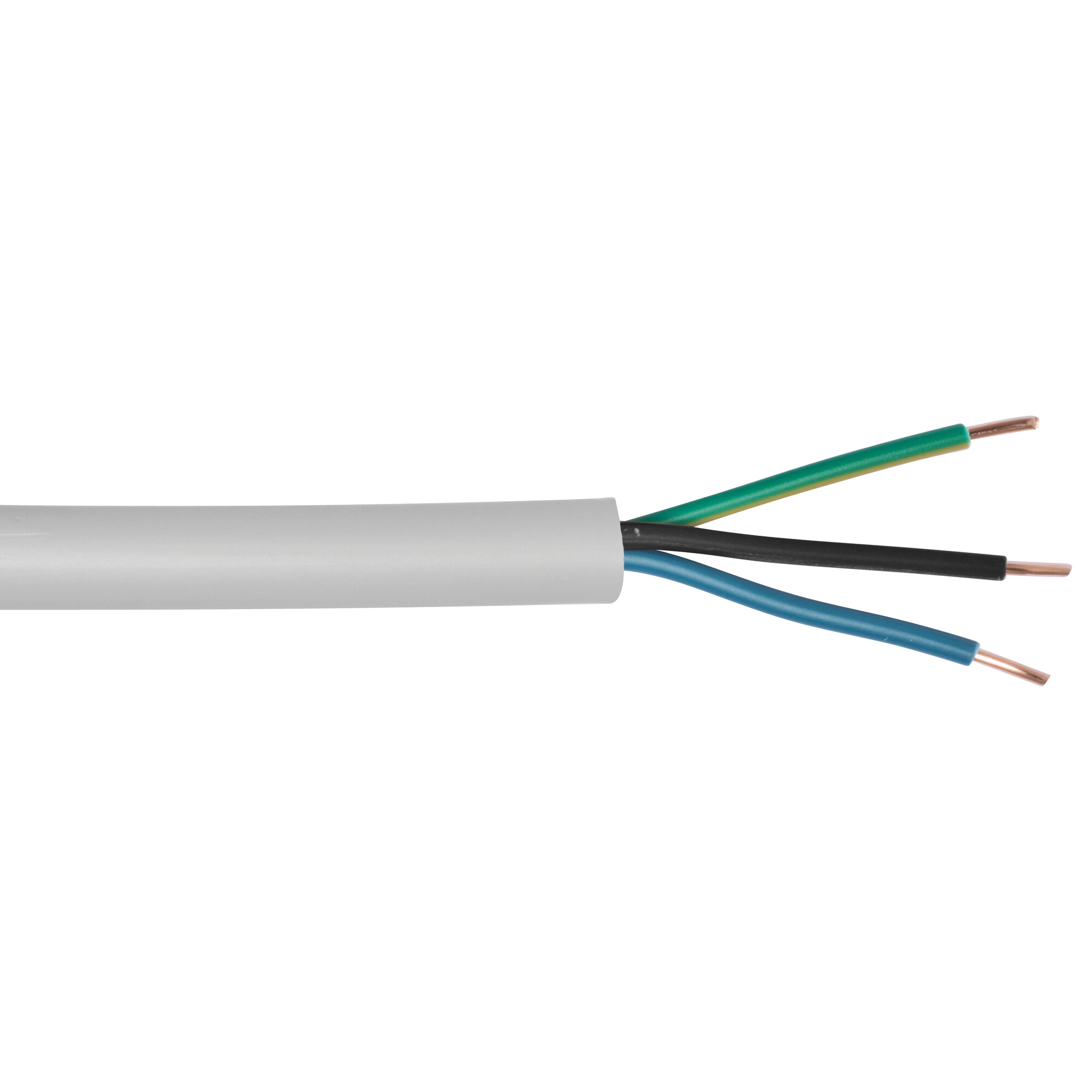 NYM-J Installationsleitung 3x1,5 Mm² Grau – Mantelleitung Für Hausinstallation (5-50 M)