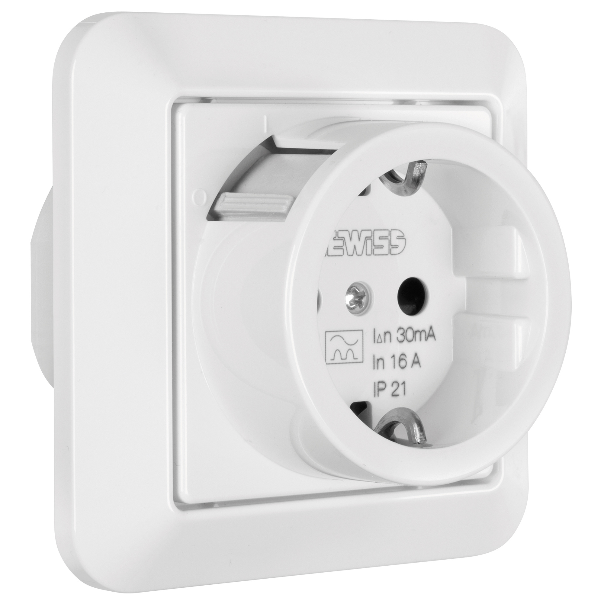 UP-Komplett-Steckdose, mit FI-Schalter, RCD 90, 16A/0,03 