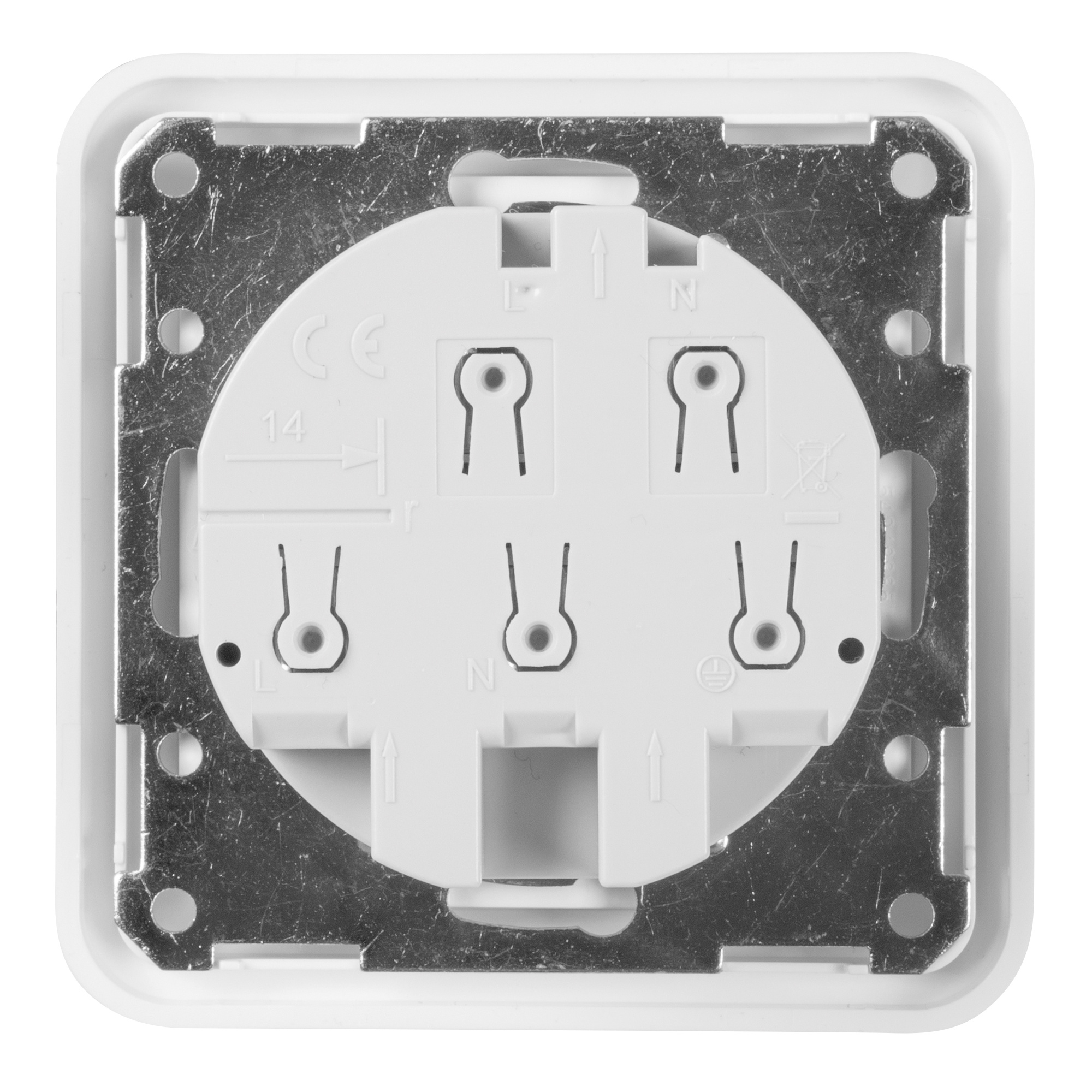 UP-Komplett-Steckdose, mit FI-Schalter, RCD 90, 16A/0,03 