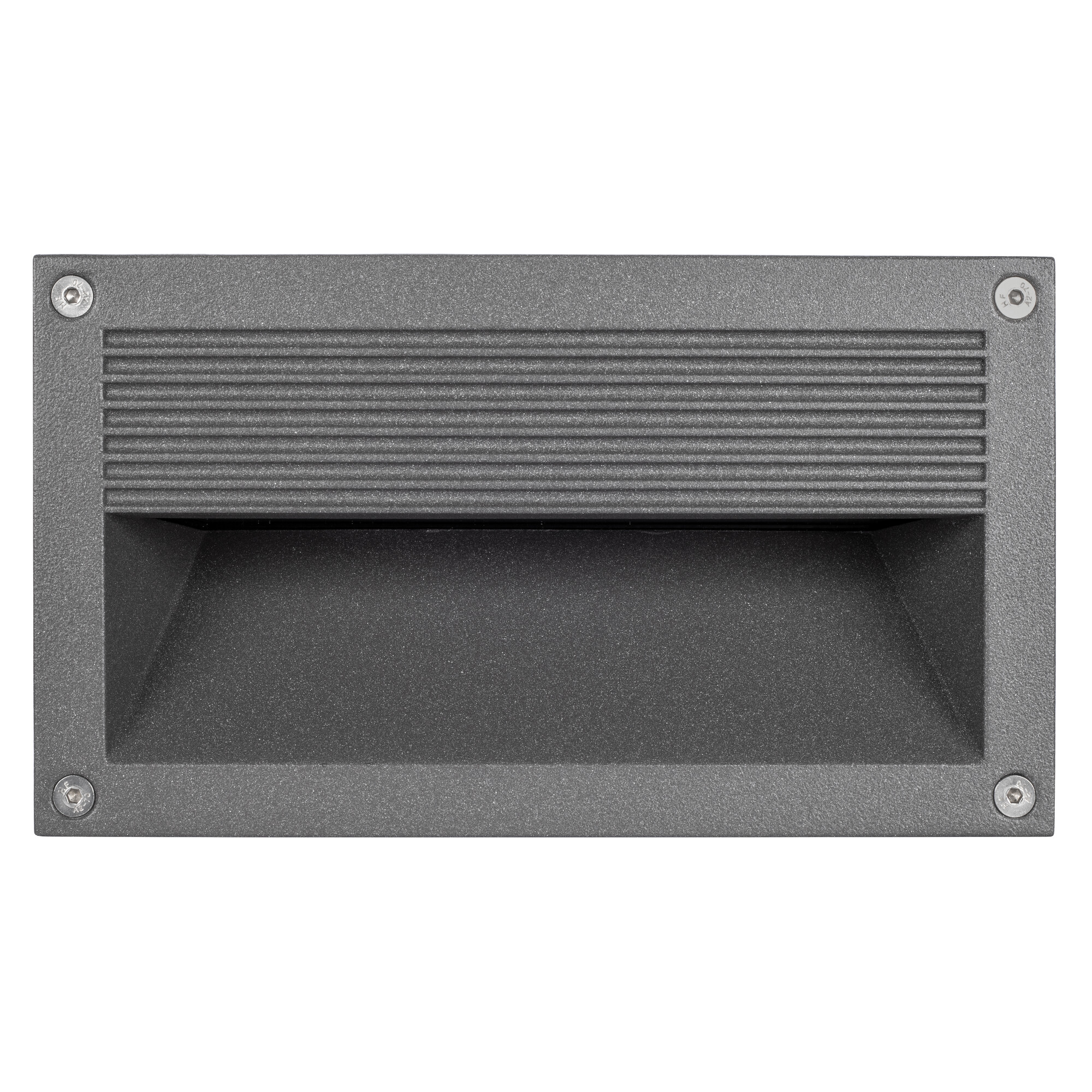 LED Außenwandeinbauleuchte High IP44 eckig 103x58mm 3000K 4W 30lm 230V Schwarz Aluminium
