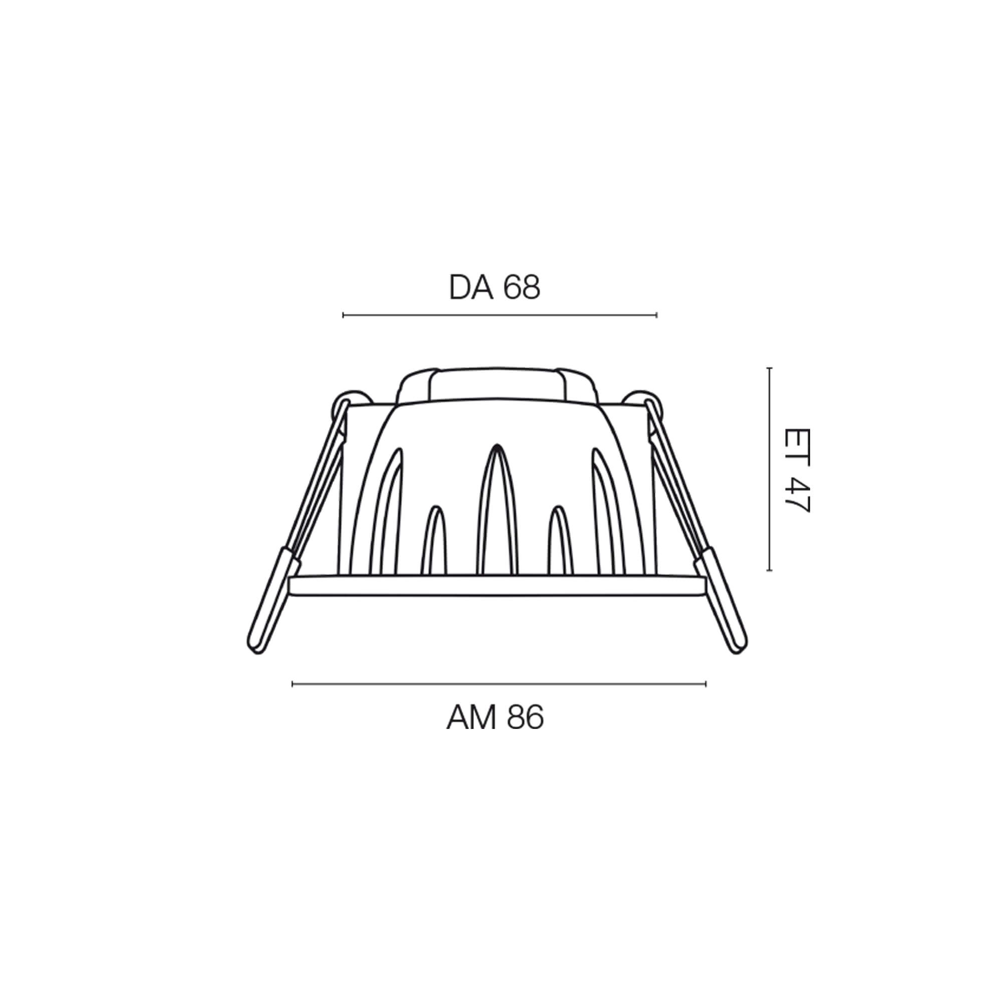 Einbauleuchte, RE4x4CS, LED/6W (50W), 550-600 lm, 2700K/3000K 