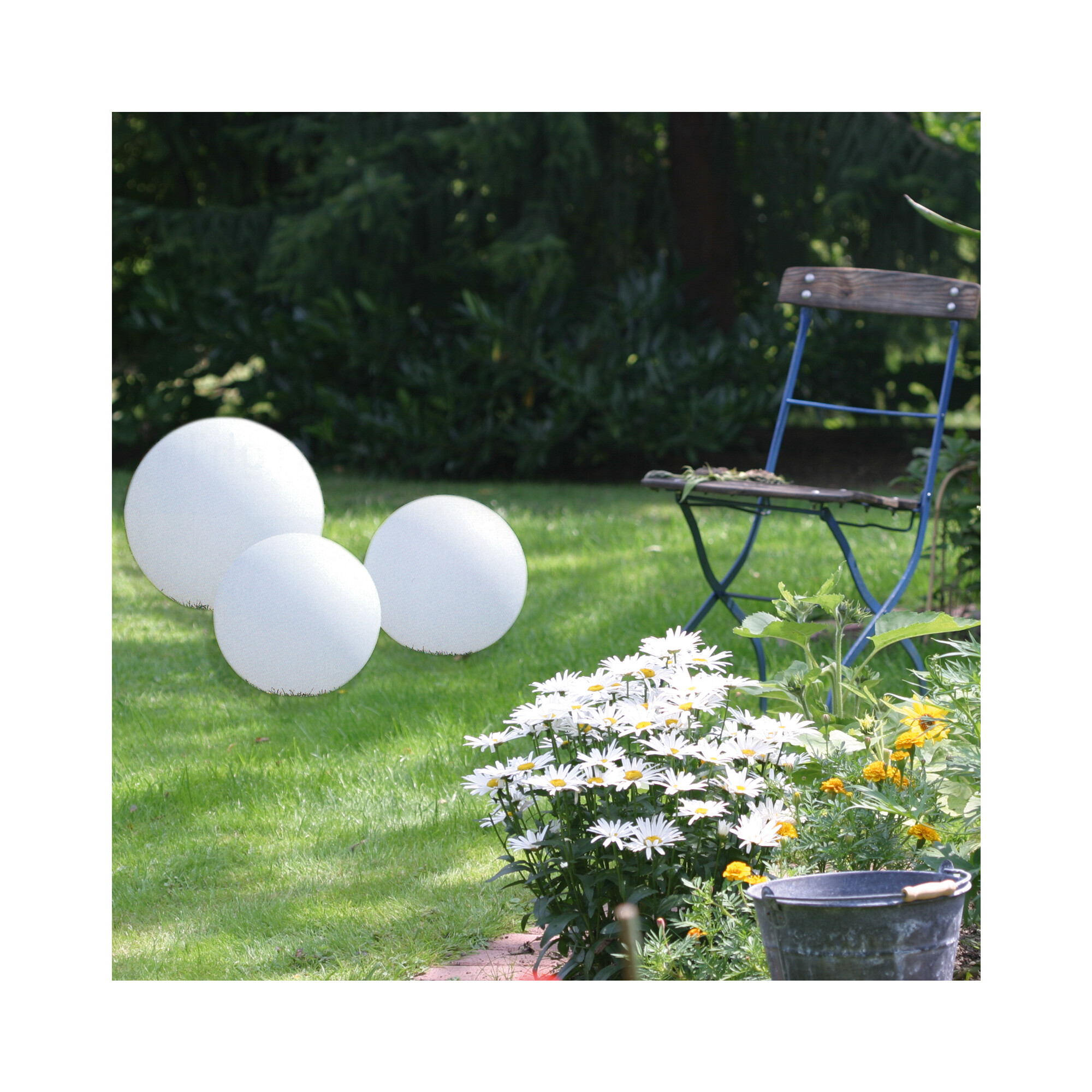 Außenkugelleuchte mit Erdspieß, 1 x E27 - Gartenbeleuchtung