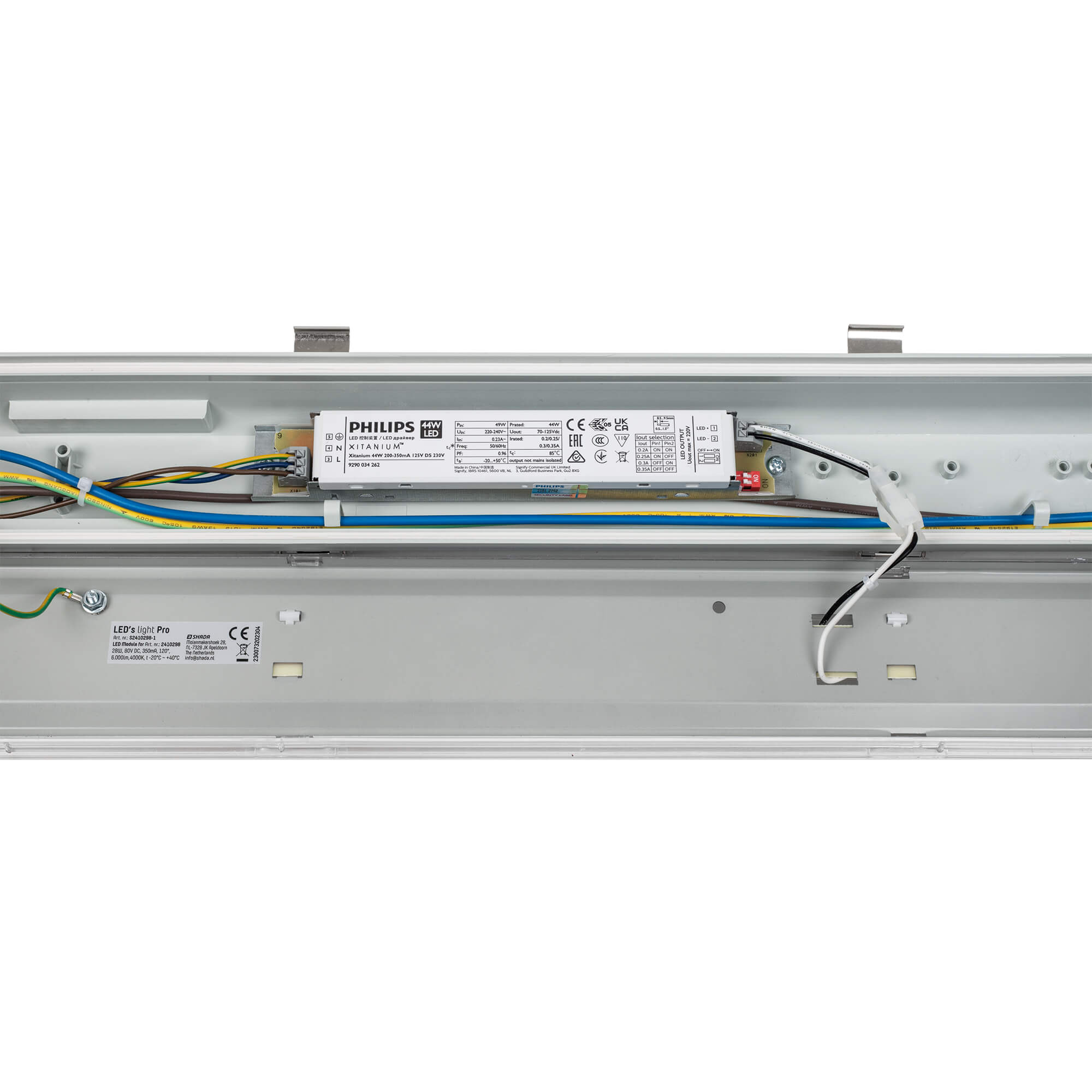 Feuchtraumwannenleuchte, LED, 4000K, mit PHILIPS-Multiwatt 