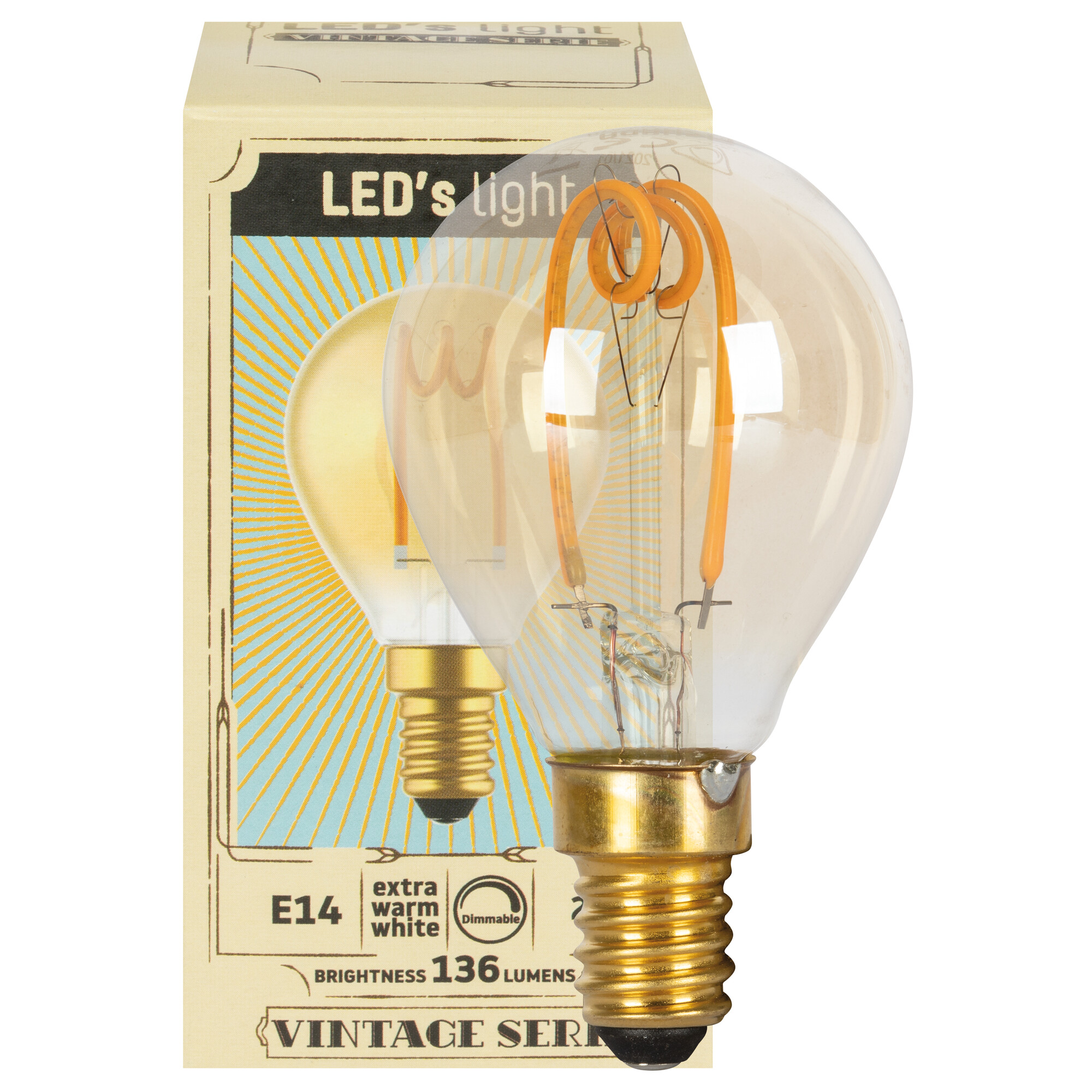 Spiral-LED-Lampe, Kerzen-Form, E14/2,5W, gold getönt, 136 lm, L 97, Ø 35 -  LED-Sonderform- & Deko-Lampen Leuchtmittel - Max Pferdekaemper GmbH & Co. KG