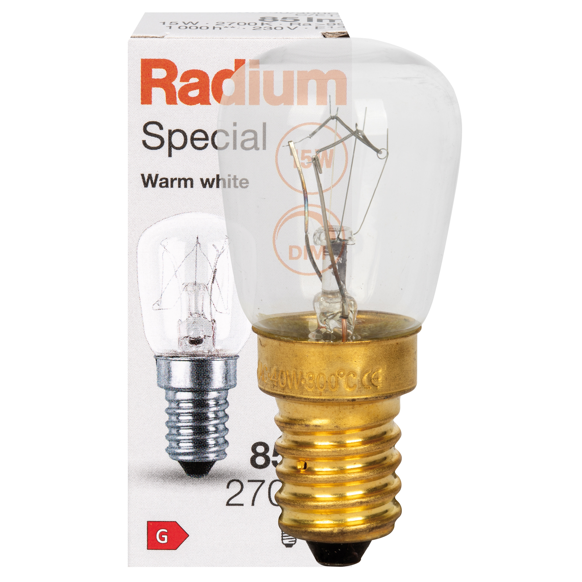 Osram Backofenlampe E14 Sockel 15 Watt Klar Backofenlampe, Birnenform, klar, E14/15W - Backofenlampen Kühlschrank