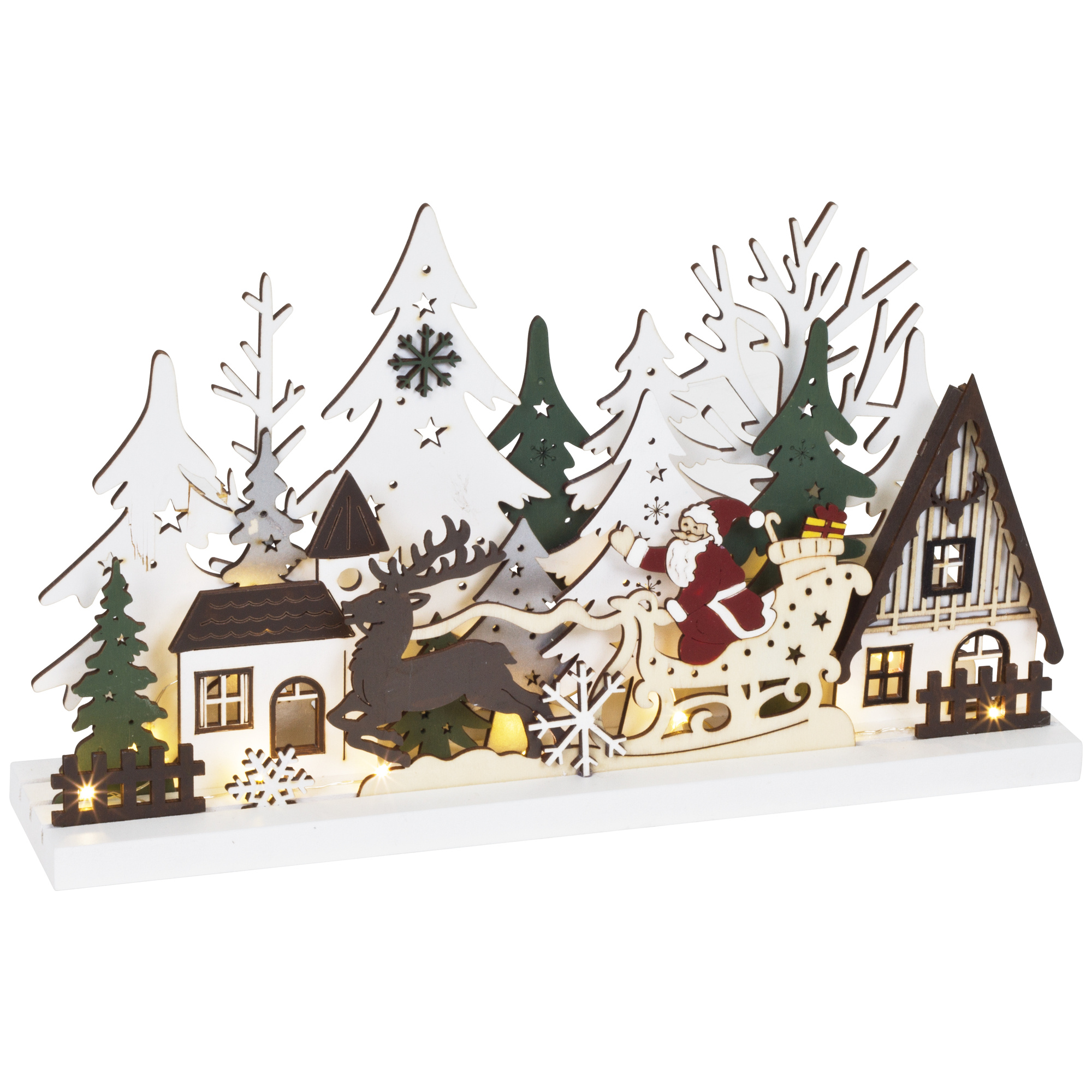 LED-Weihnachtsleuchter, Weihnachtsmann mit Rentierschlitten, 15