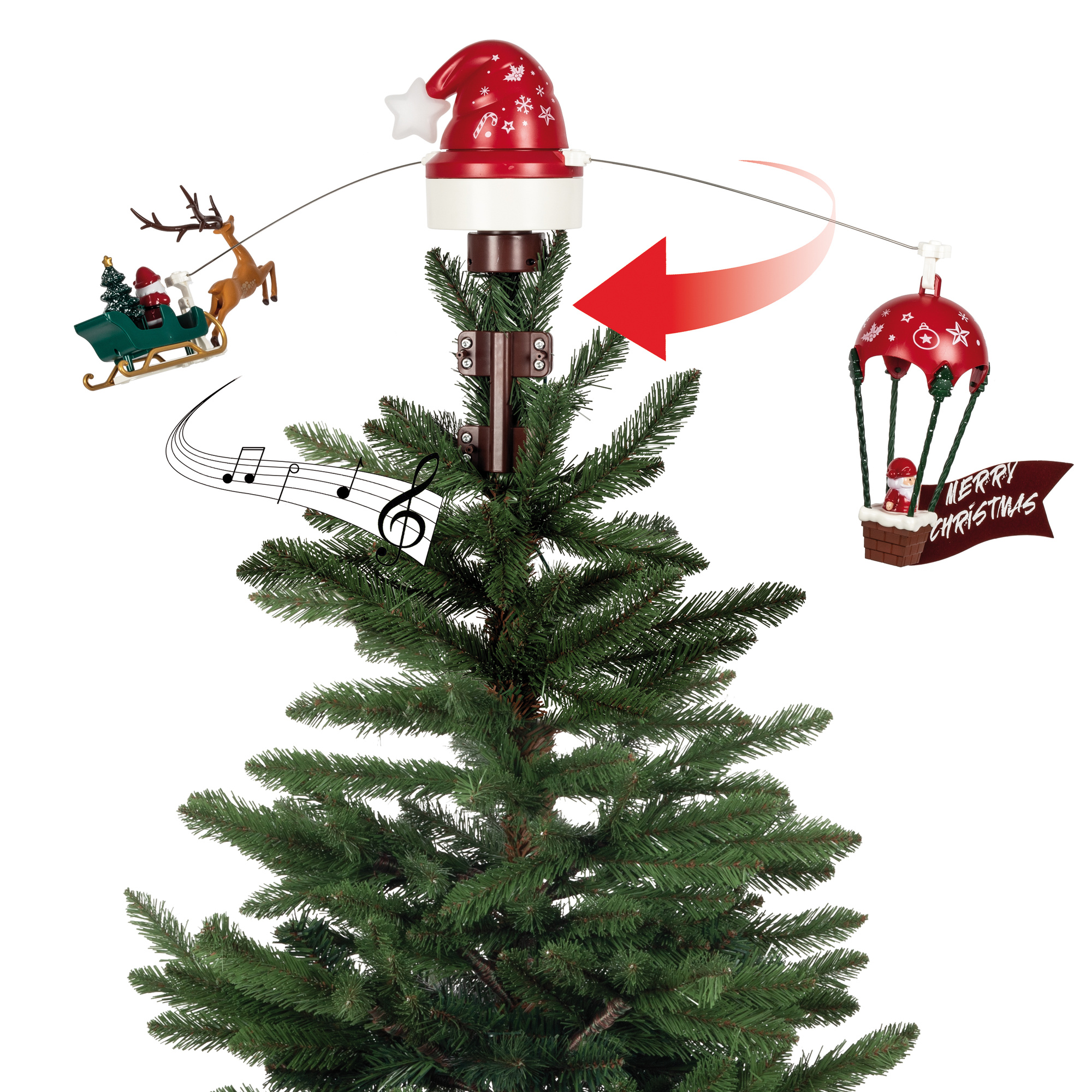 Weihnachtsbaumspitze, RGB-Leds, rotierend - Tannenbaumzubehör Weihnachtsdekorationen, Innen Weihnachten