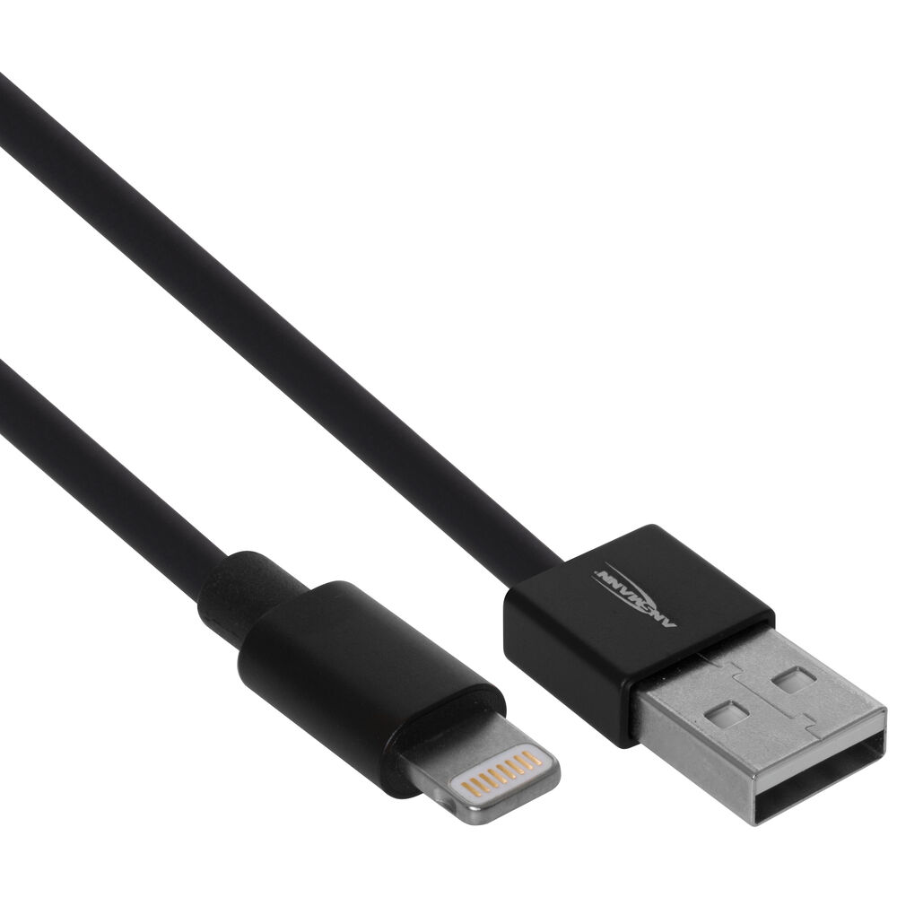 USB-Daten- und Ladekabel, USB-A auf Lightning (Apple), L 1,2 m, schwarz Bild 2