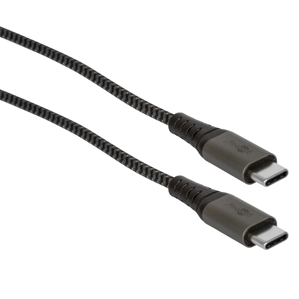 USB-C Daten- und Ladekabel, USB-C auf USB-C, USB 3.1, 60W, 0,48 Gbit/s, L 1 m, schwarz