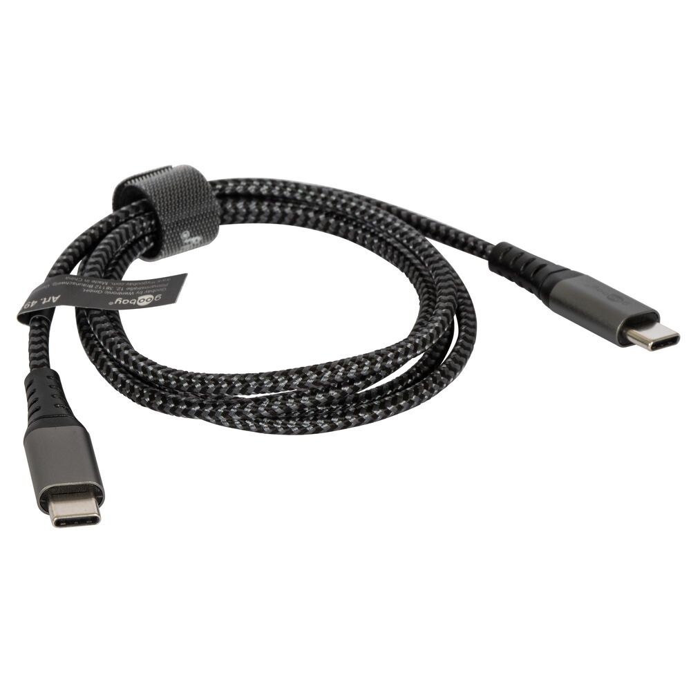USB-C Daten- und Ladekabel, USB-C auf USB-C, USB 3.1, 60W, 0,48 Gbit/s, L 1 m, schwarz Bild 2