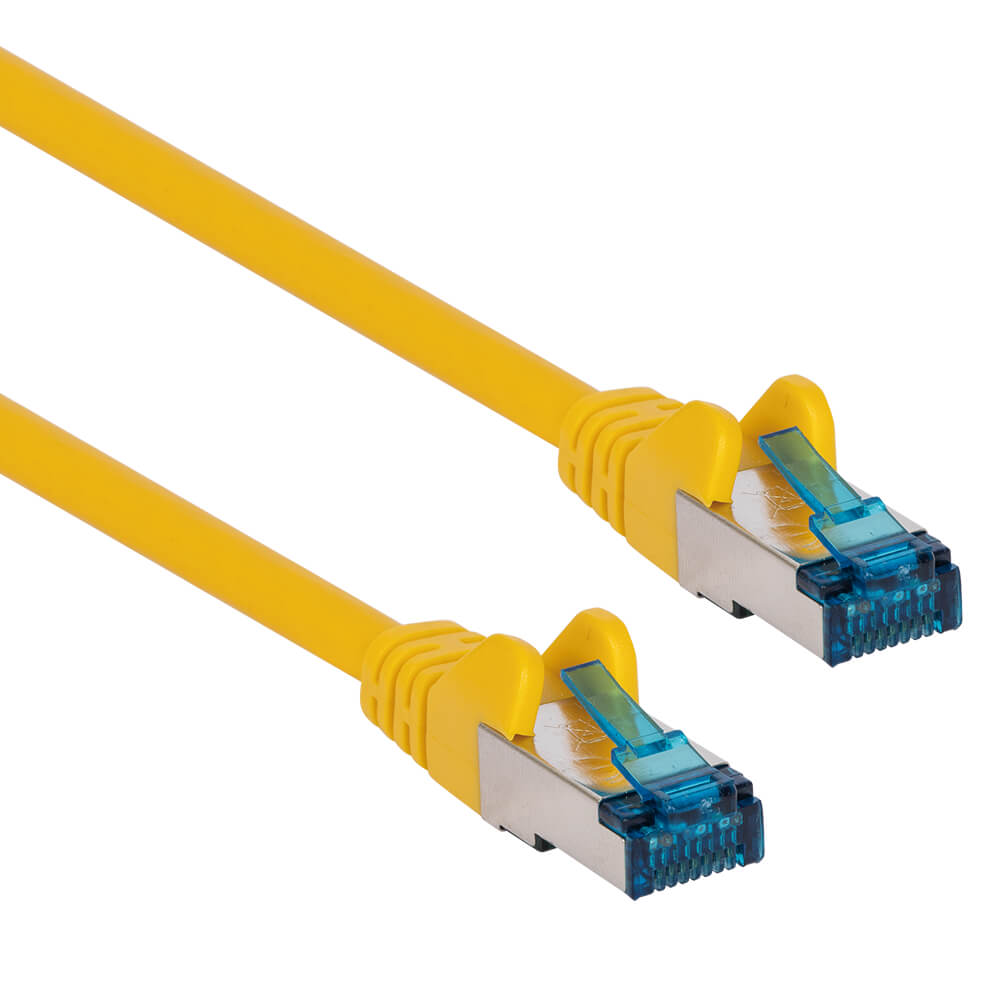 Patchkabel, Category 6A, 500 MHz, doppelt geschirmt, gelb