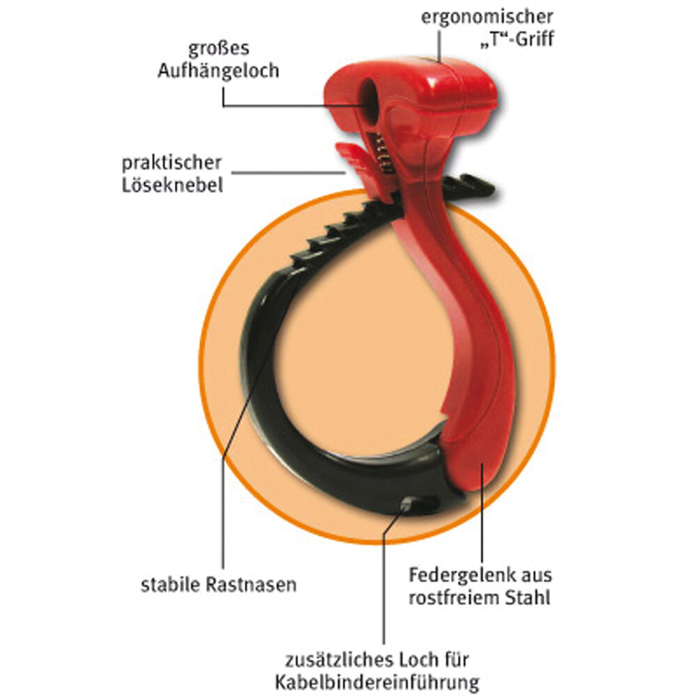 Kabelklammer, WRAPTOR, mit T-Griff und Aufhngeloch Bild 2
