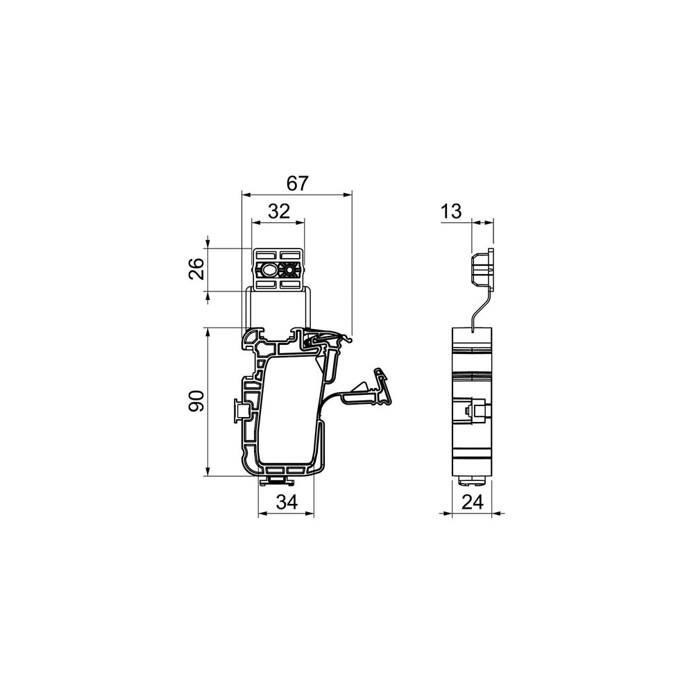 Sammelhalter mit Sockelteil, SPEEDCLIP, Polypropylen,  grau Bild 2