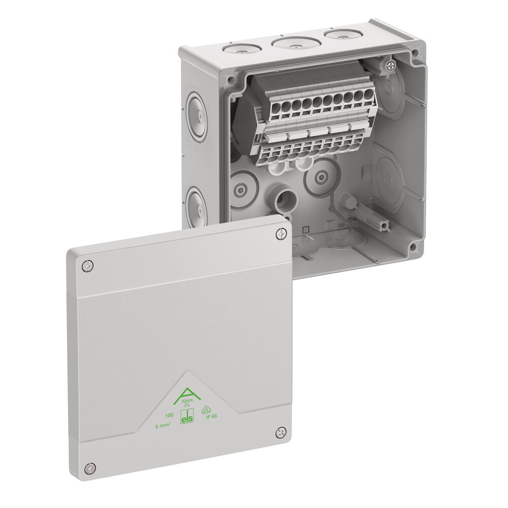 AP-Kabelkasten, DIE NEUE ABOX SL-6, amoniakbestndig, inkl. 5 poliger Wago-Reihenklemme, L 152, B 152, H 80