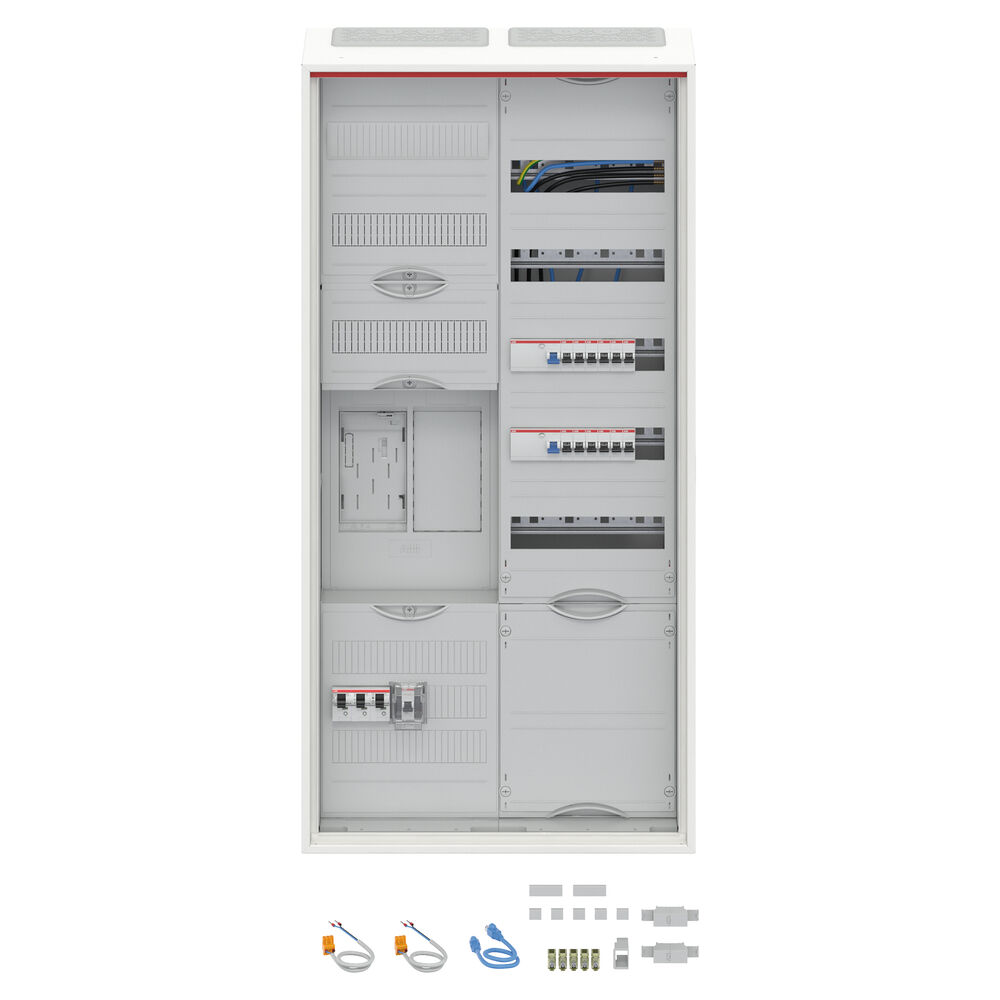 Zhlerschrank, TAB 2000, 1 x eHZ Zhlerplatz, 1 x Verteilerfeld 5-reihig, mit APZ-Feld, Komplettschrank