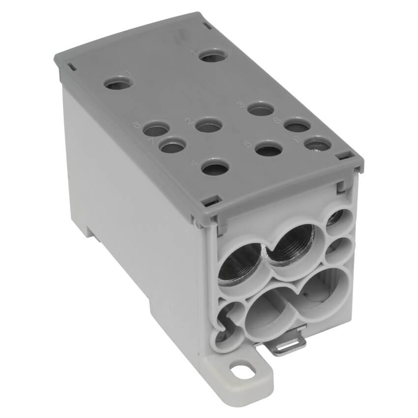 Phasenverteilerblock, 500A,  2 Eingnge und 8 Ausgnge