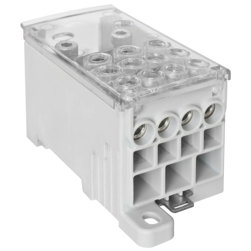 Phasenverteilerblock, 250A, 2 Eingnge und 11 Ausgnge