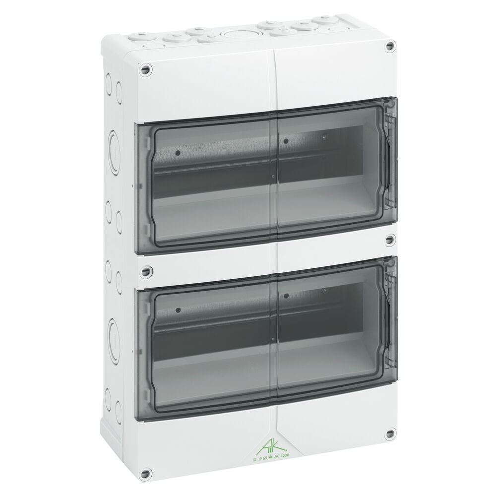 AP/FR-Verteilerkasten, AK 2 x 12, 2-reihig, f�r 24 Automaten, mit PE/N-Klemmen
