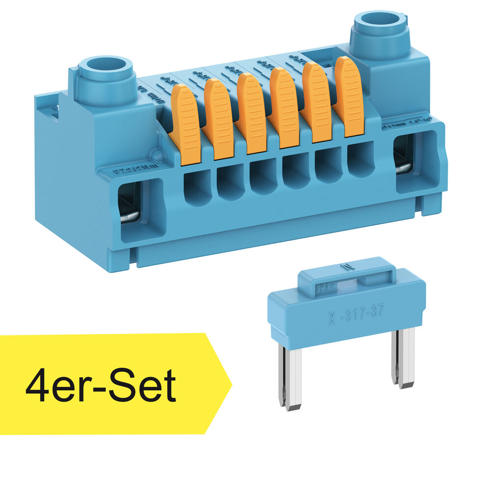 N-Modul-Set, bestehend aus 4 Module je 2/6-polig, mit Steckbr�cken
