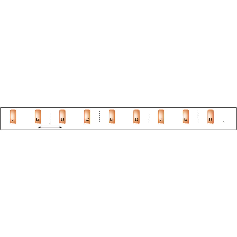 Steg-Phasenschiene, 10 mm, 2-polig, L-Form, fr 6 FI+FI/LS-Schalter Bild 2