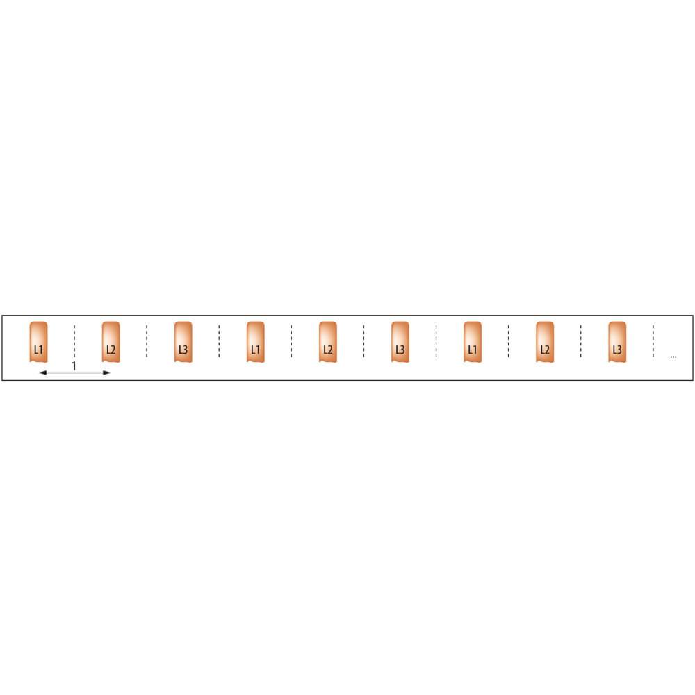 Steg-Phasenschiene, 10 mm, 3-polig, L-Form, fr 57 LS-Schalter Bild 2