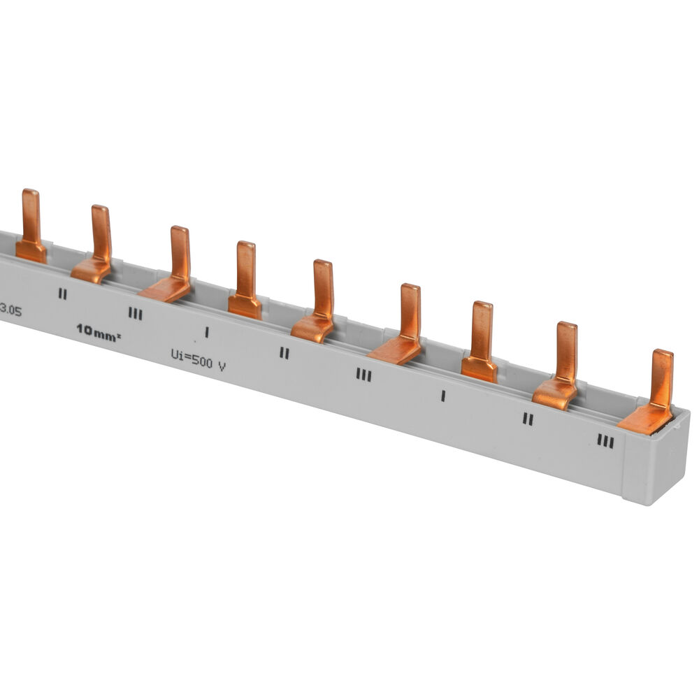 Steg-Phasenschiene, 10 mm, 3-polig, L-Form, fr 12 LS-Schalter