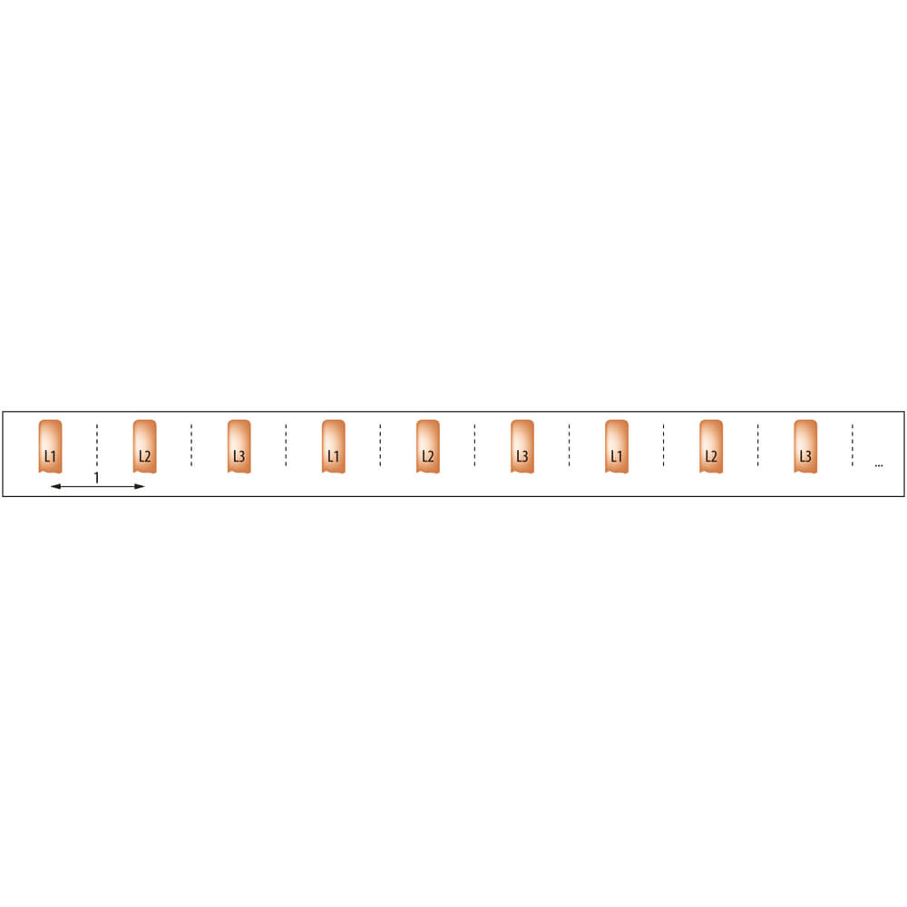 Steg-Phasenschiene, 10 mm, 3-polig, L-Form, fr 12 LS-Schalter ABB PRO M/COMPACT Bild 3
