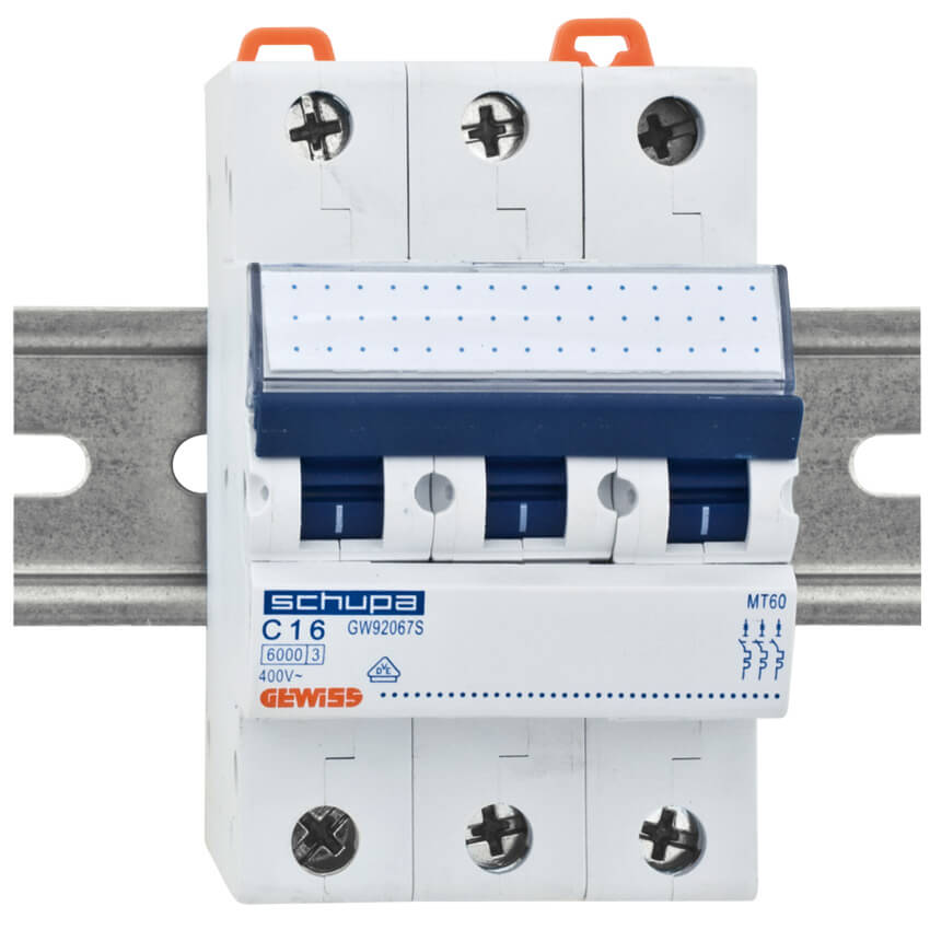 Leitungsschutzschalter, 3-polig, C-Charakteristik, 3 TE