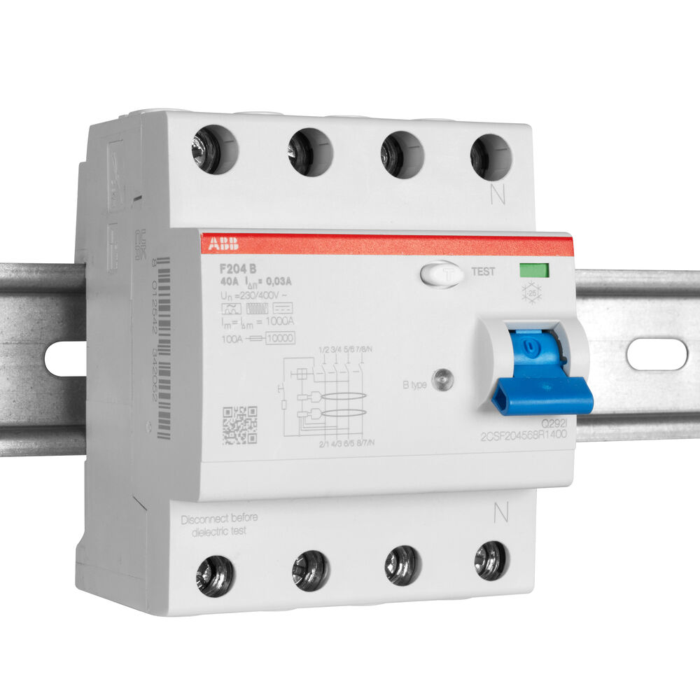 allstromsensitiver FI-Schutzschalter, F204B, 4-polig, 40A/0,03, Typ B, 4 TE Bild 2