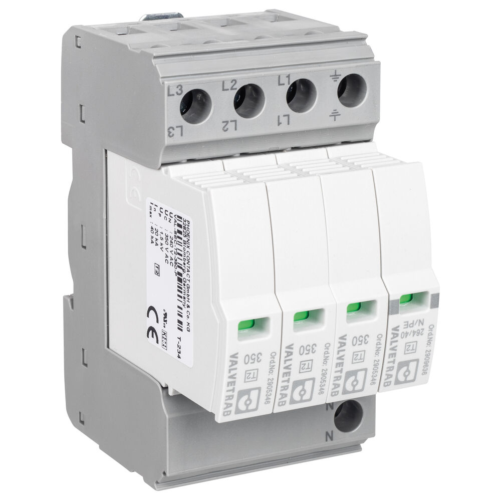 �berspannungsschutz, VAL-SEC-T2-3S-350/40, Typ 2 (C), 3-polig+N/PE, 2,7 TE