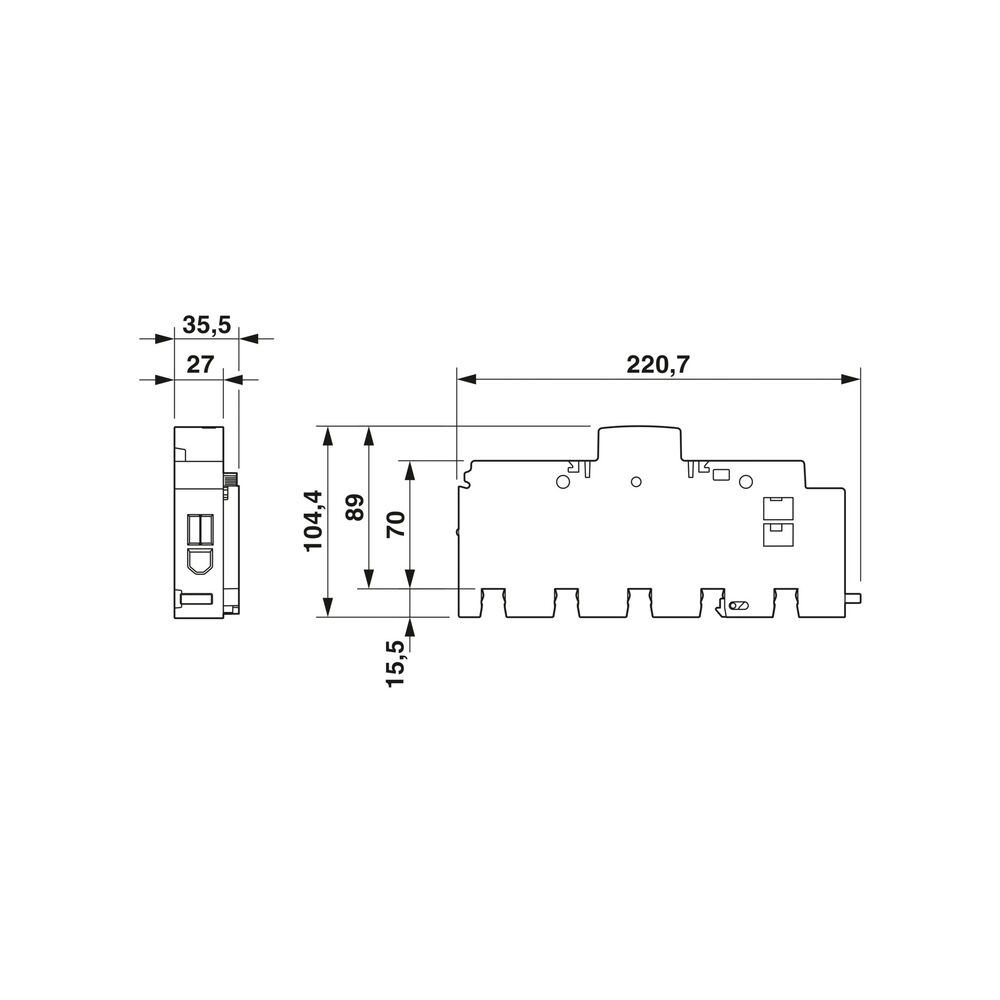 Kombi-Blitz-/�berspannungsableiter, PHOENIX CONTACT, mit einem abgesicherten Spannungsabgriff FLT-SEC-ZP2-3S-255/7.5-SV f�r Sammelschiene  Bild 3