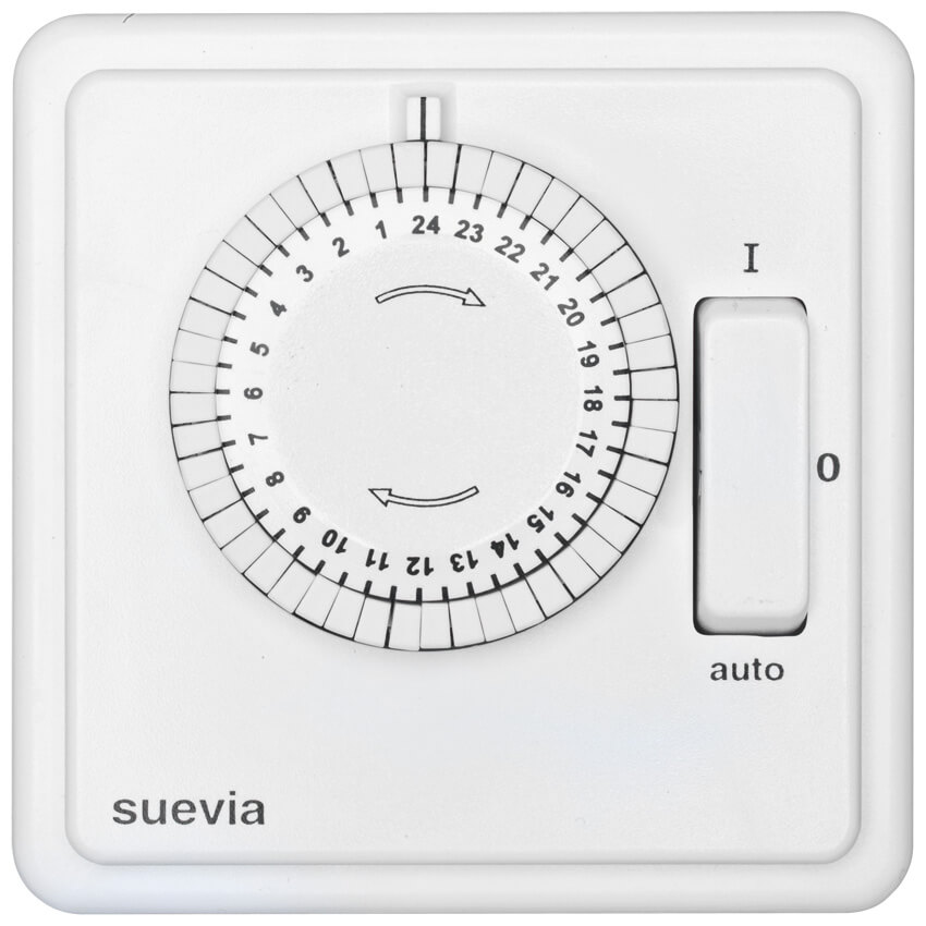 Komplett-UP-Zeitschaltuhr, 230V/6A, mit Schalter, Tagesprogramm, wei