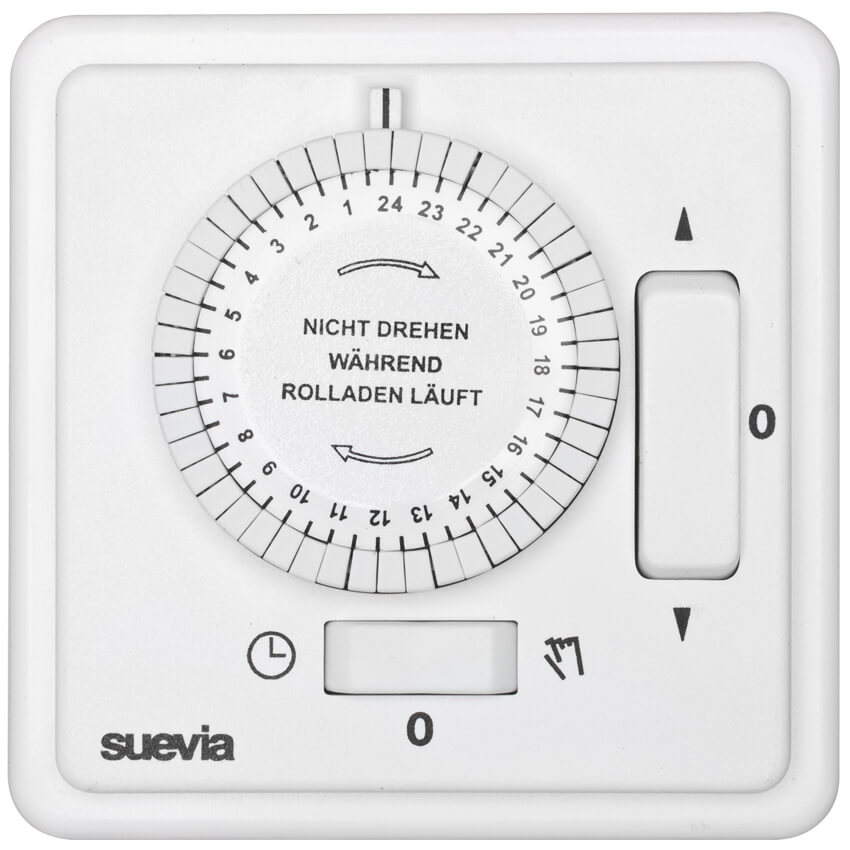 Komplett-UP-Zeitschaltuhr fr Rolladensteuerung, 230V/6A, mit Schalter, Tagesprogramm, wei