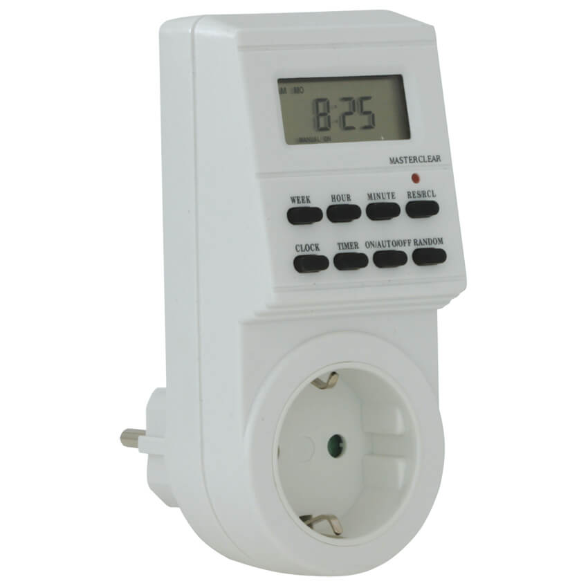Steckdosen-Zeitschaltuhr, 230V/16A, digital, wei