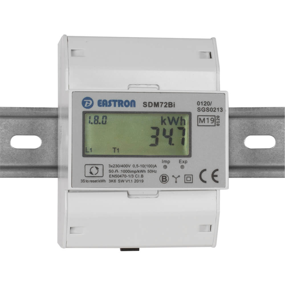 Stromzhler, fr Drehstrom, dreiphasig, 3 x 230V/400V/10 (100A), mit LCD-Zhlwerk, MID Konformittserklrung