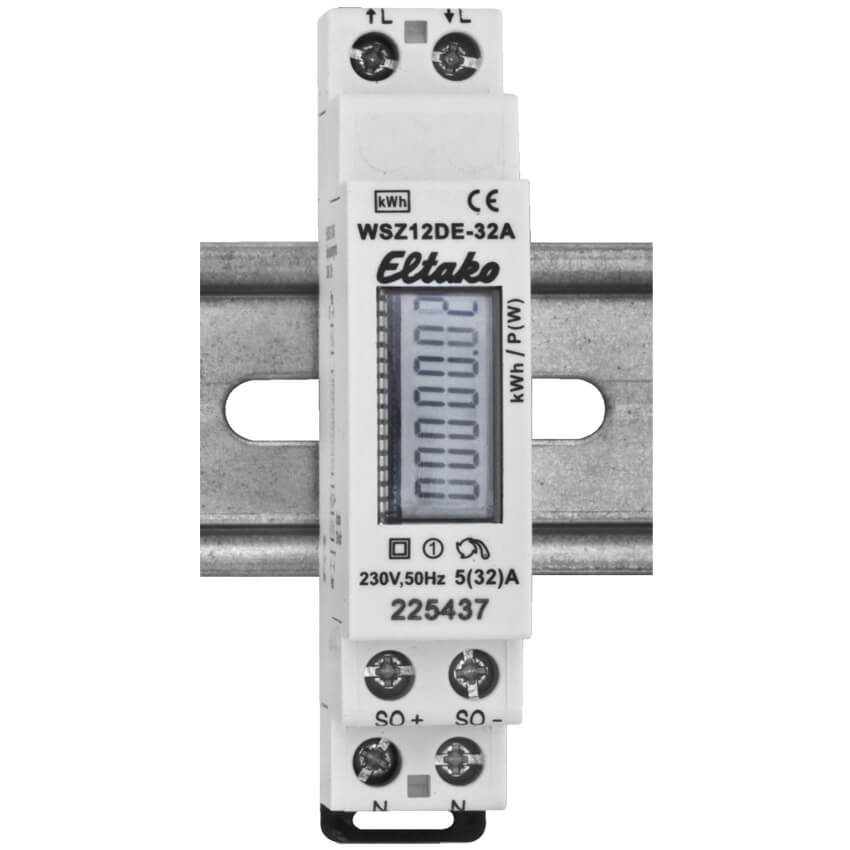 Stromzhler, fr Wechselstrom, einphasig, 230V-AC (32A), mit LCD-Zhlwerk, unbeglaubigt