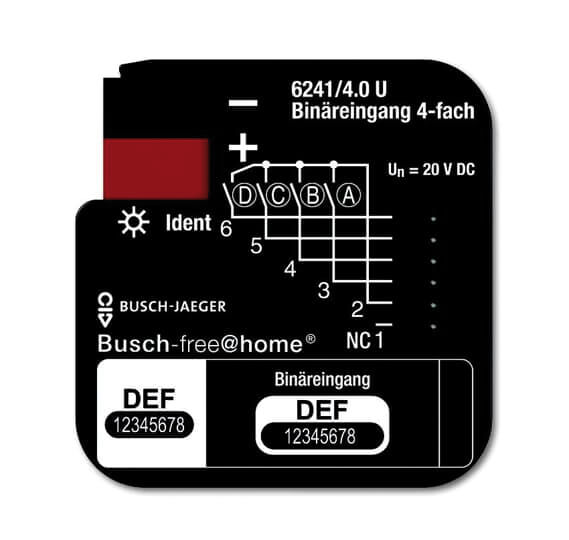 Binreingang, 4-fach, 6241/4.0U, UP, Busch-free@home