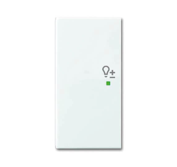 Wippe, 2-fach, links, mit Symbol Dimmer, alpinwei