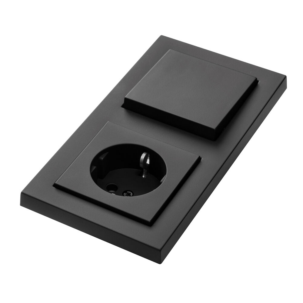 Kombi-Steckdose, SYSTEM 55, schwarz matt Bild 3