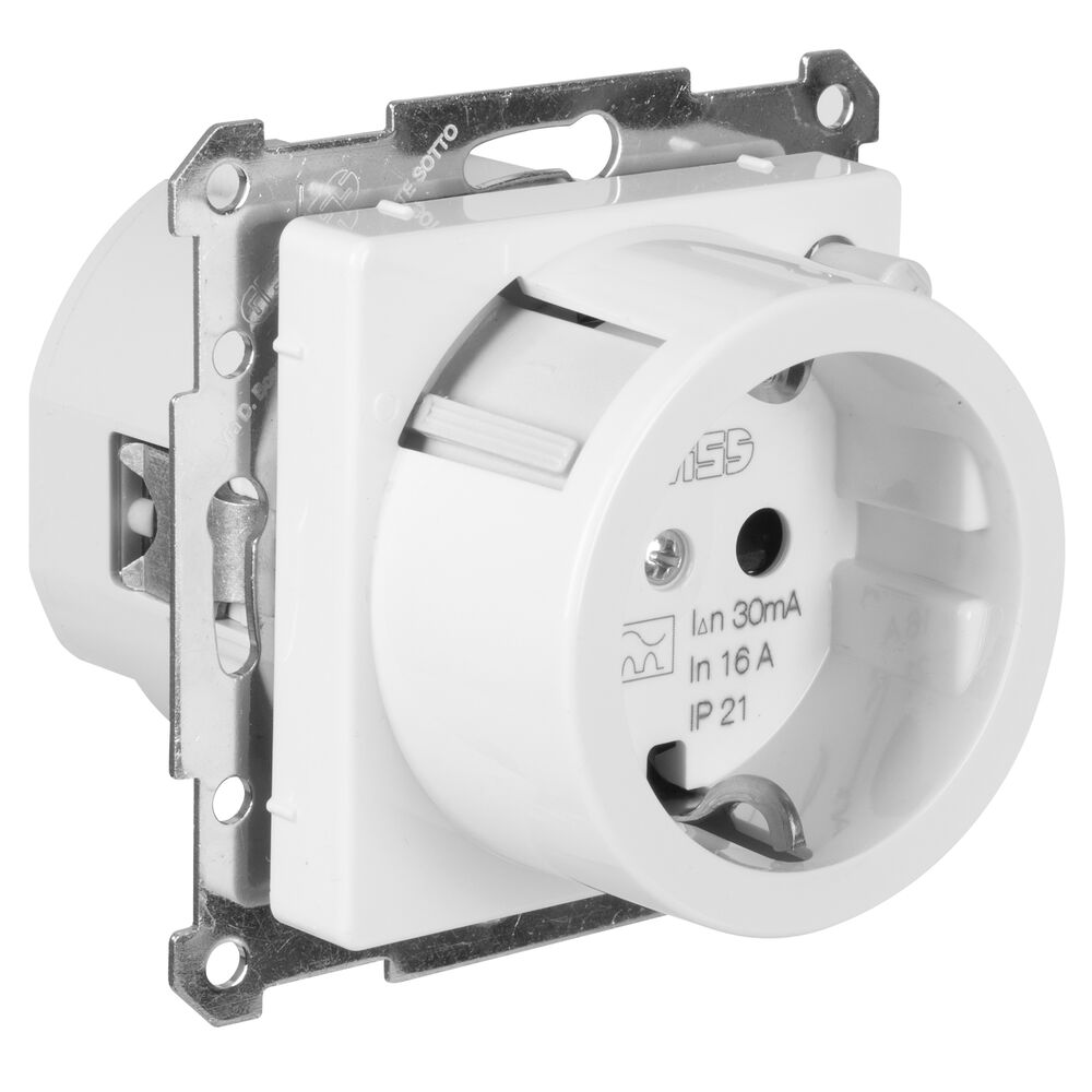 UP-Komplett-Steckdose, mit FI-Schalter, RCD 90,  16A/0,03, polarwei Bild 2