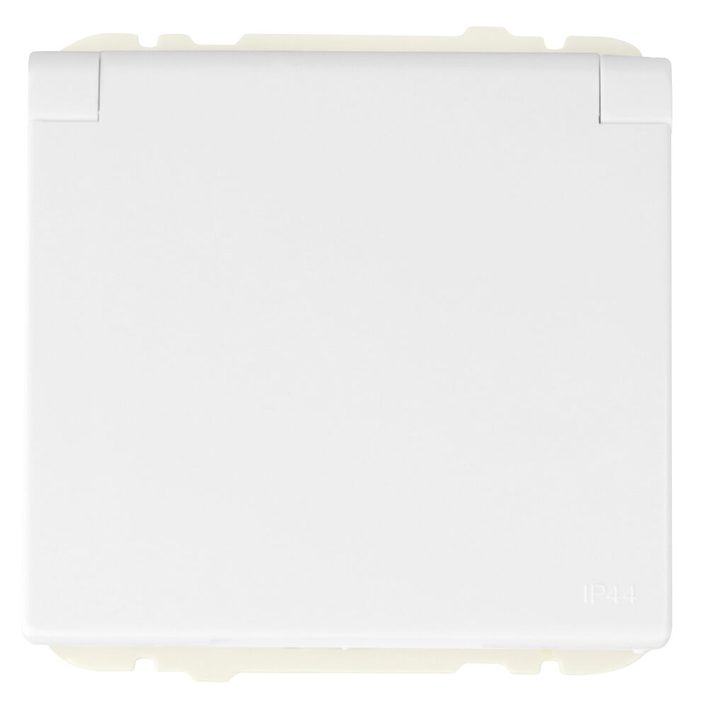 Kombi-Steckdose, mit Ber�hrungsschutz, Klappdeckel, APOLO 5000, signalwei� Bild 4