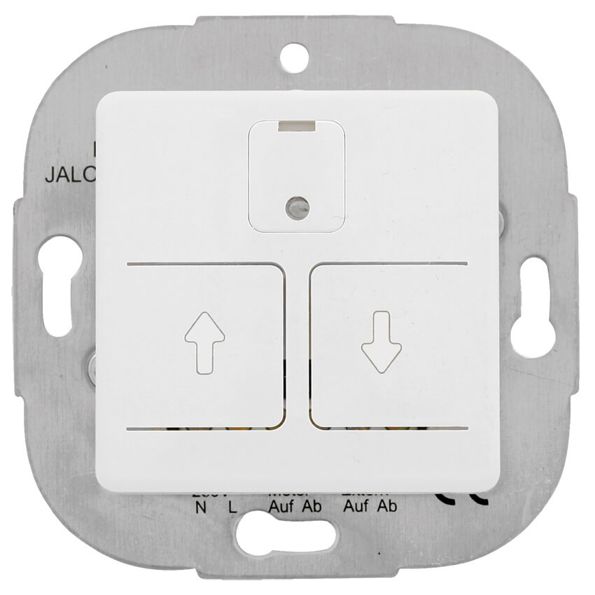 Kombi-Jalousie-Schalter, elektronisch, 230V/750VA, Zentralplatte 50 x 50 mm, reinwei