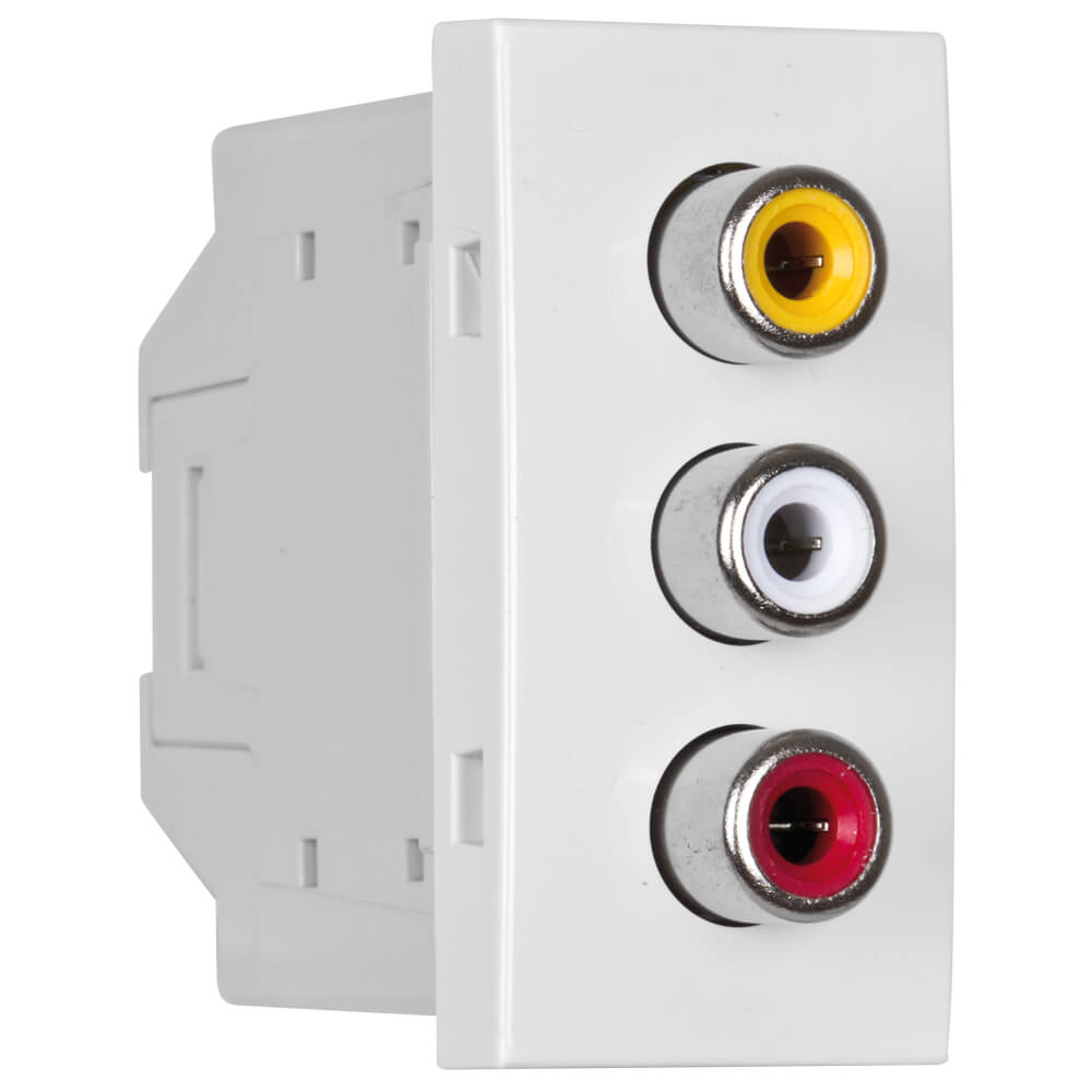 Modul-Einsatz, 3 x Chinch, Video & Audio L+R, reinwei