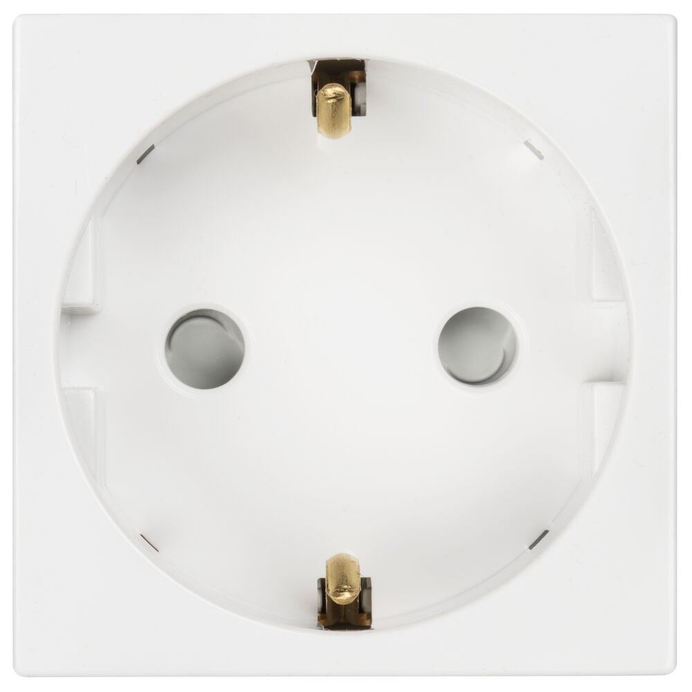 Modul-Einsatz, Schutzkontakt-Steckdose, f�r Boden-Einbau-Steckdose, reinwei�, 45 x 45 Bild 2