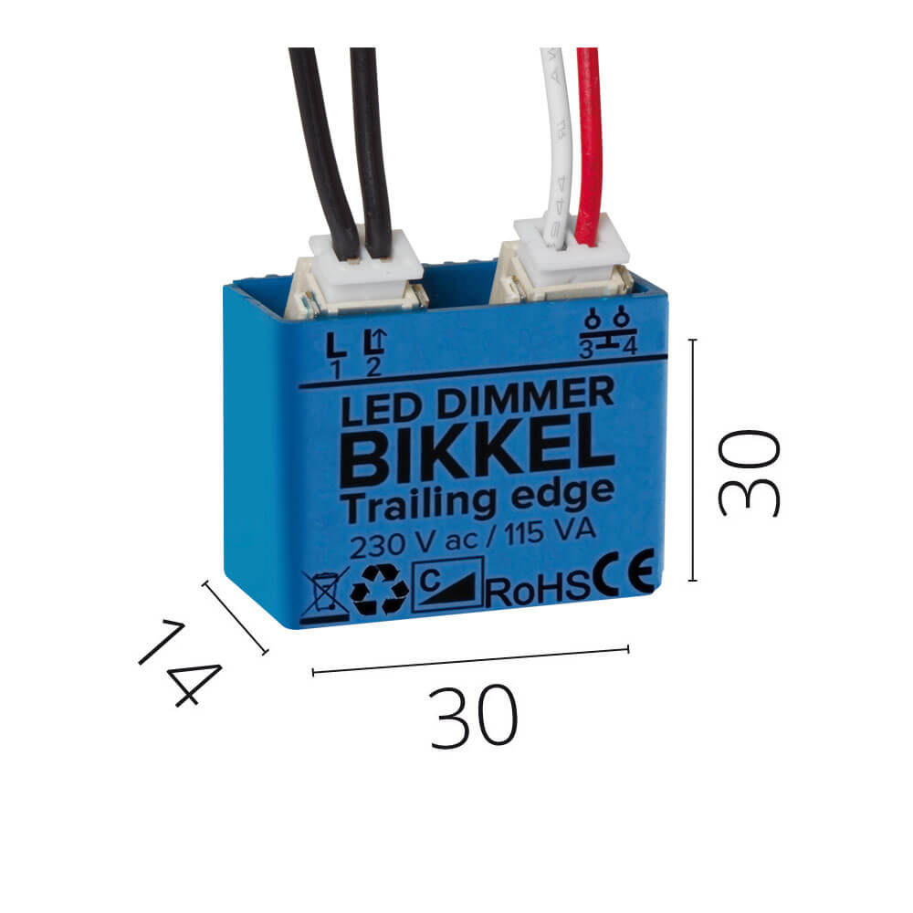 LED-Einbau-Tastdimmer, 1-100W, Phasenabschnitt Bild 3