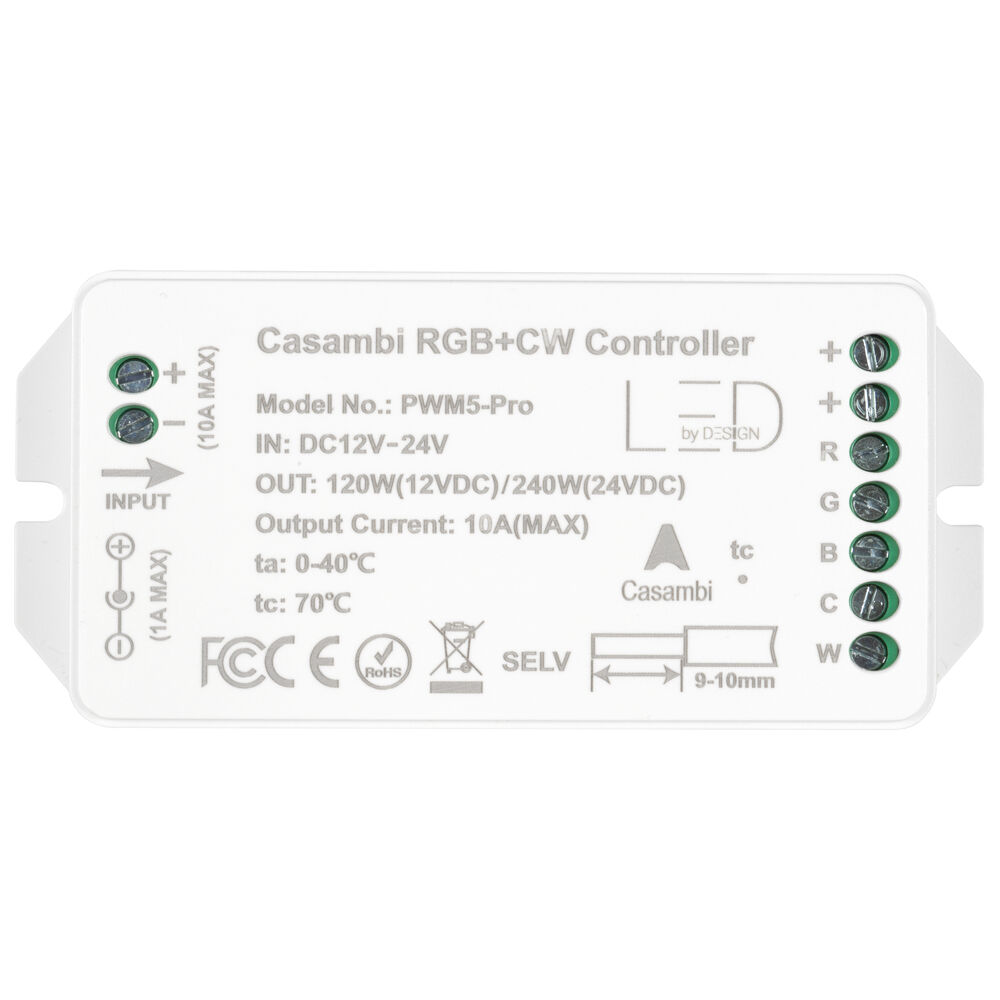 Bluetooth RGB und RGB/CW(CCT)-Steuerung, PWM5-Pro, 5-Kanal, PWM-Dimmer