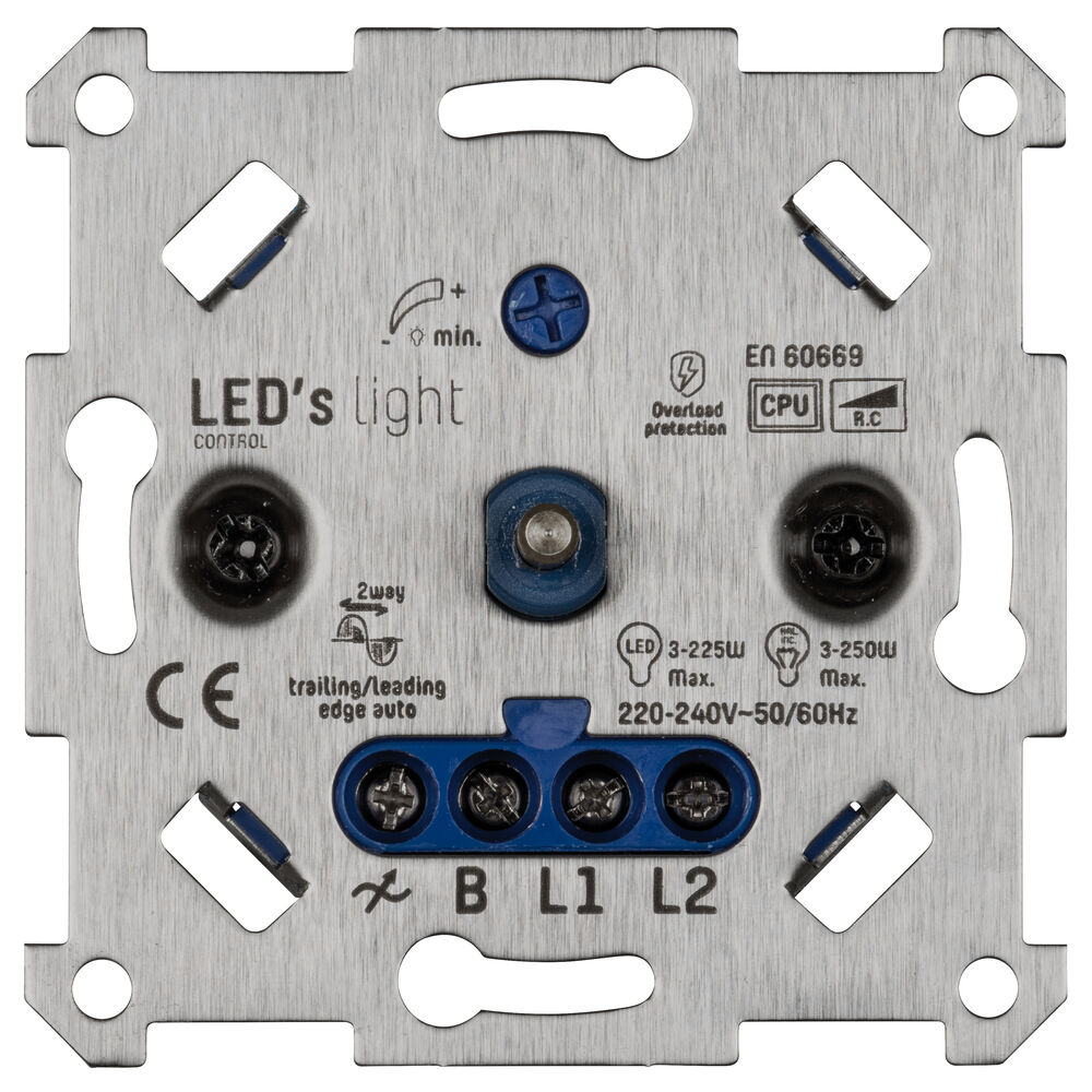 Druck-/Wechsel- UP-Dimmereinsatz, 3 - 250VA oder LED 3 - 225W, Phasenab- und anschnitt