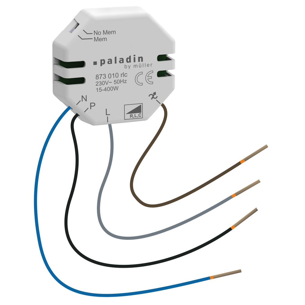 Einbau-Tastdimmer,  15 - 400W, Phasenan- und abschnitt