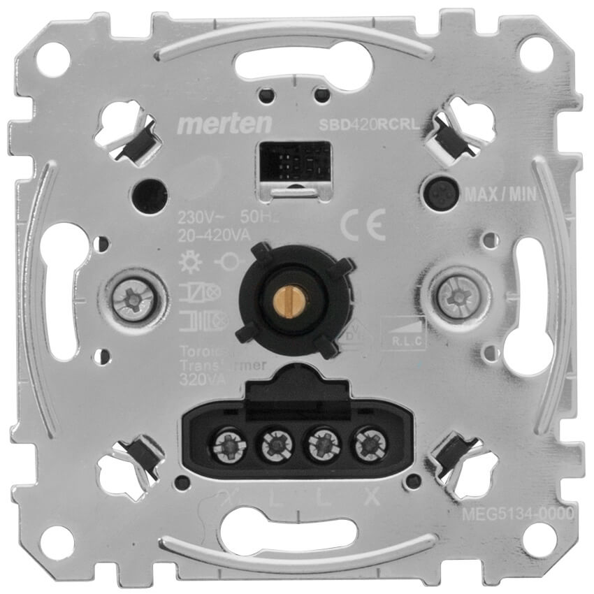 Dimmer-Schaltereinsatz, Druck-Wechsel, 4-400W/VA (40/200VA), Phasenan- und abschnitt