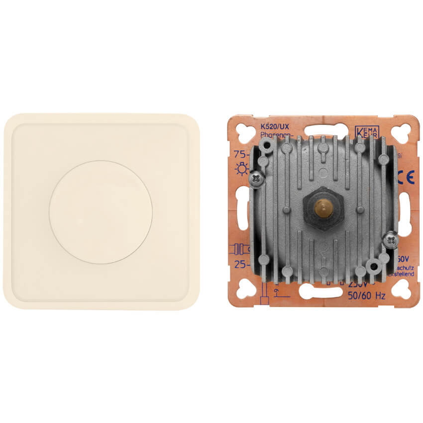 Druck-/Wechsel-Komplett- Dimmer, 20 - 800VA und 75 - 1000W, wei